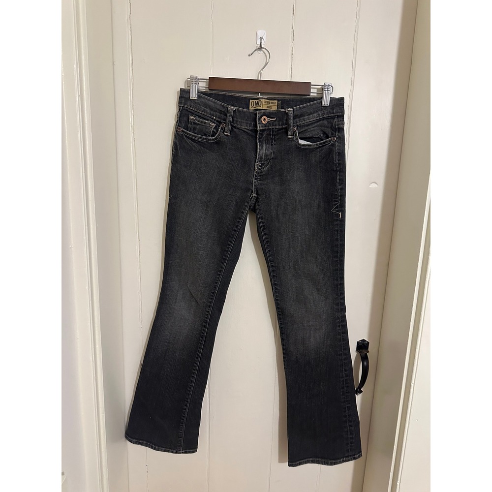 y2k‎ Old Navy OND Ultra Low Waist Boot-Cut Jeans Dark Wash Black Size 4 Short